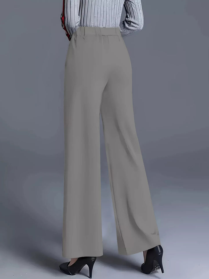 Wide leg high-rise trousers with front seam detail
