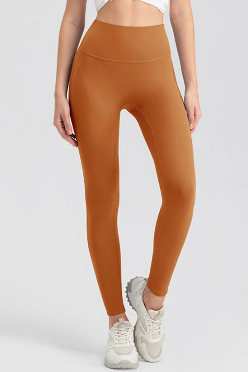 High-waisted skinny active leggings with wide waistband