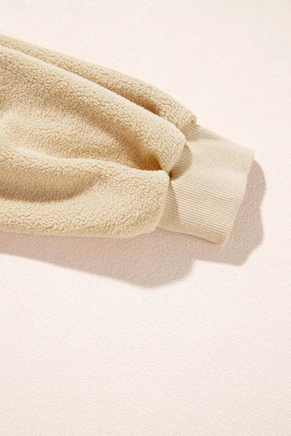 Zip-up hooded fleece jacket with flap pockets