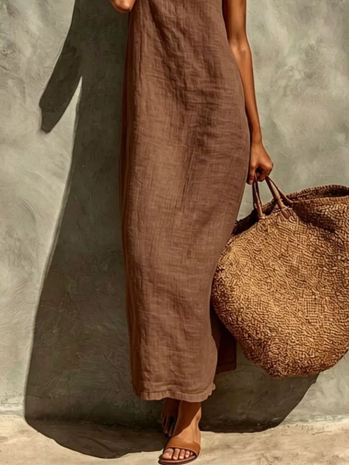 Spaghetti strap square neck relaxed maxi dress
