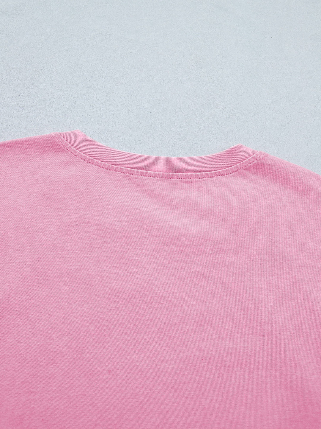 Mineral wash lace patchwork tee with notched neck