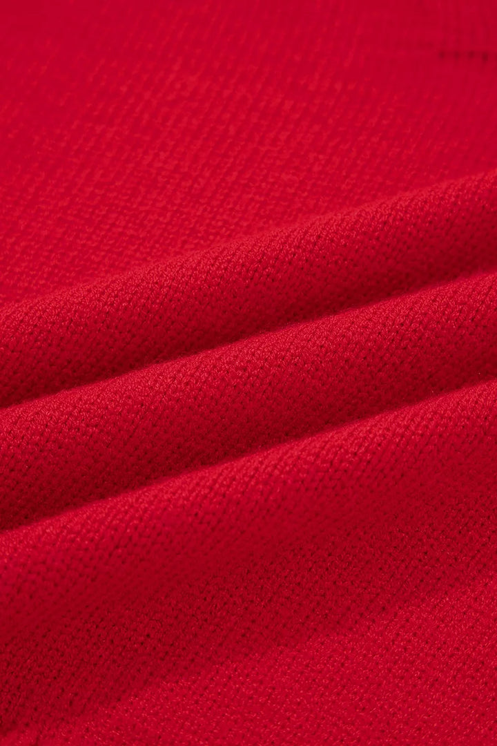 Collared V-neck pullover sweater with ribbed hem