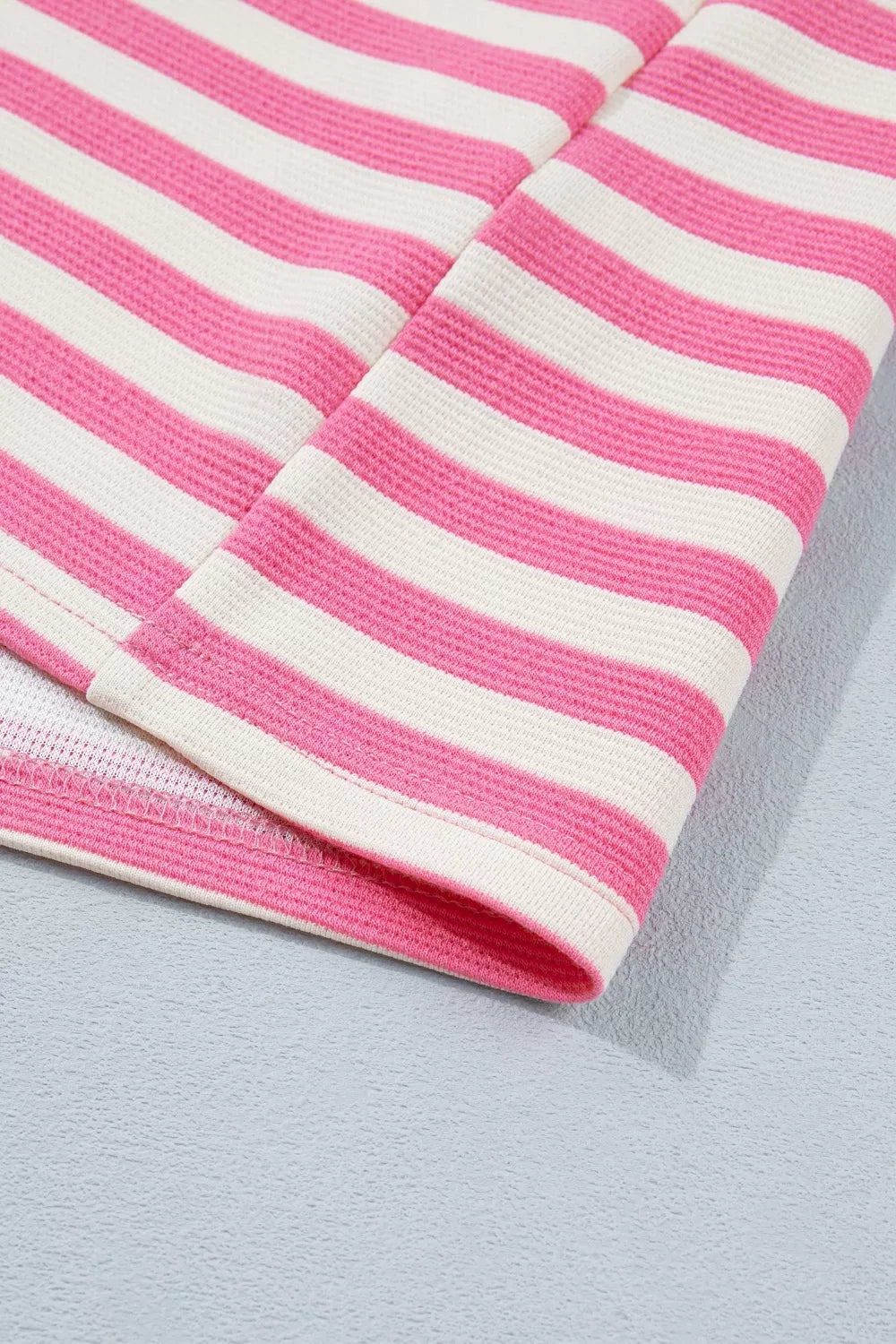 Striped colorblock short sleeve crew neck tee