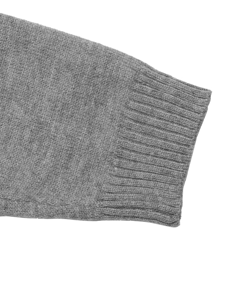 Contrast collar dropped shoulder V-neck sweater