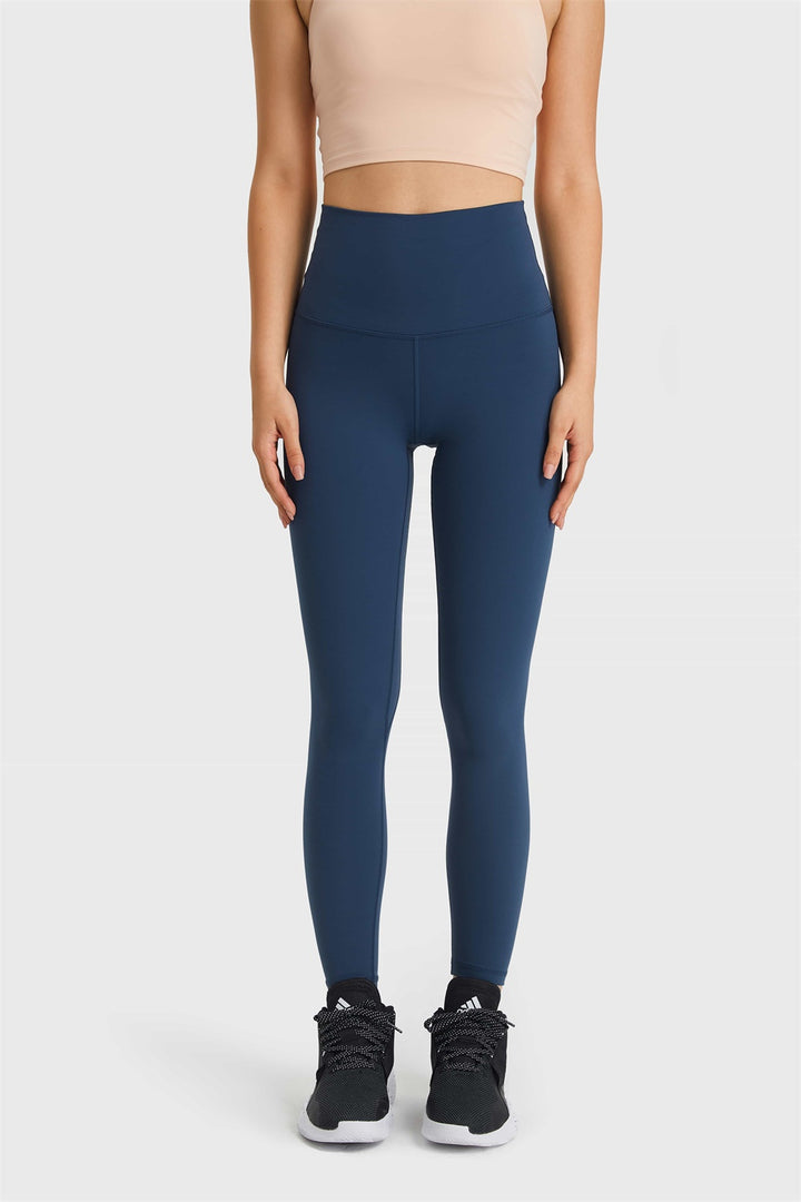 Navy Buttery-soft high-waist full-length yoga leggings