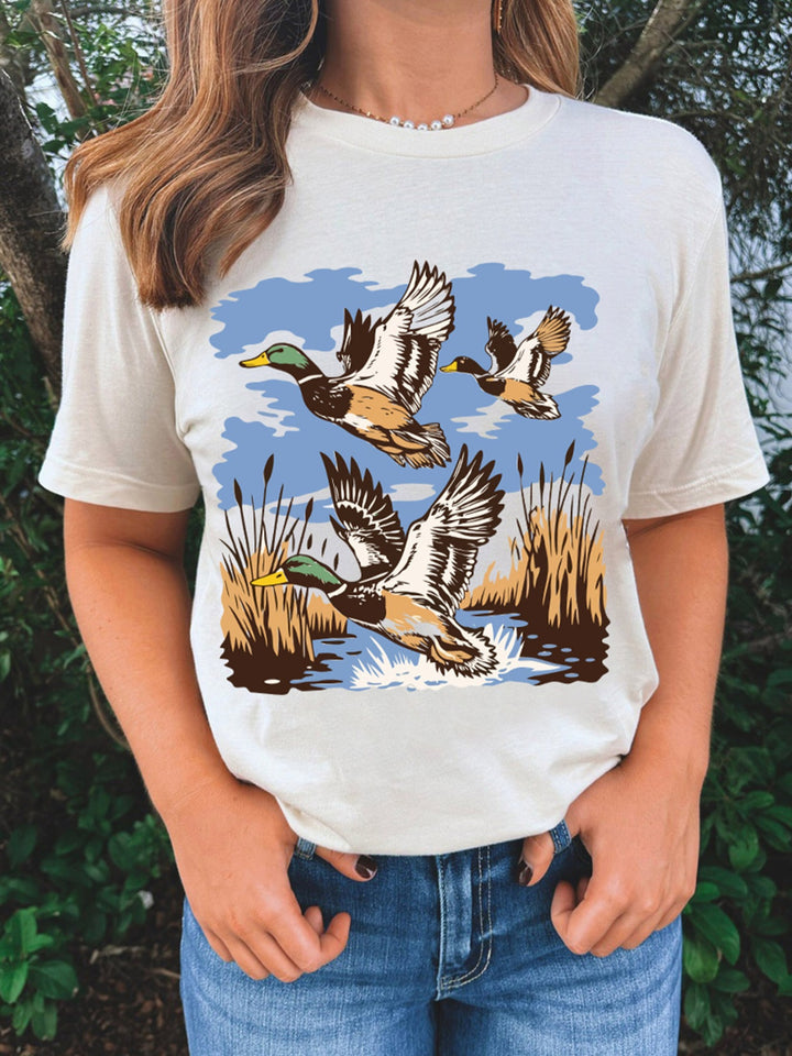 Wild duck graphic crew neck short sleeve tee