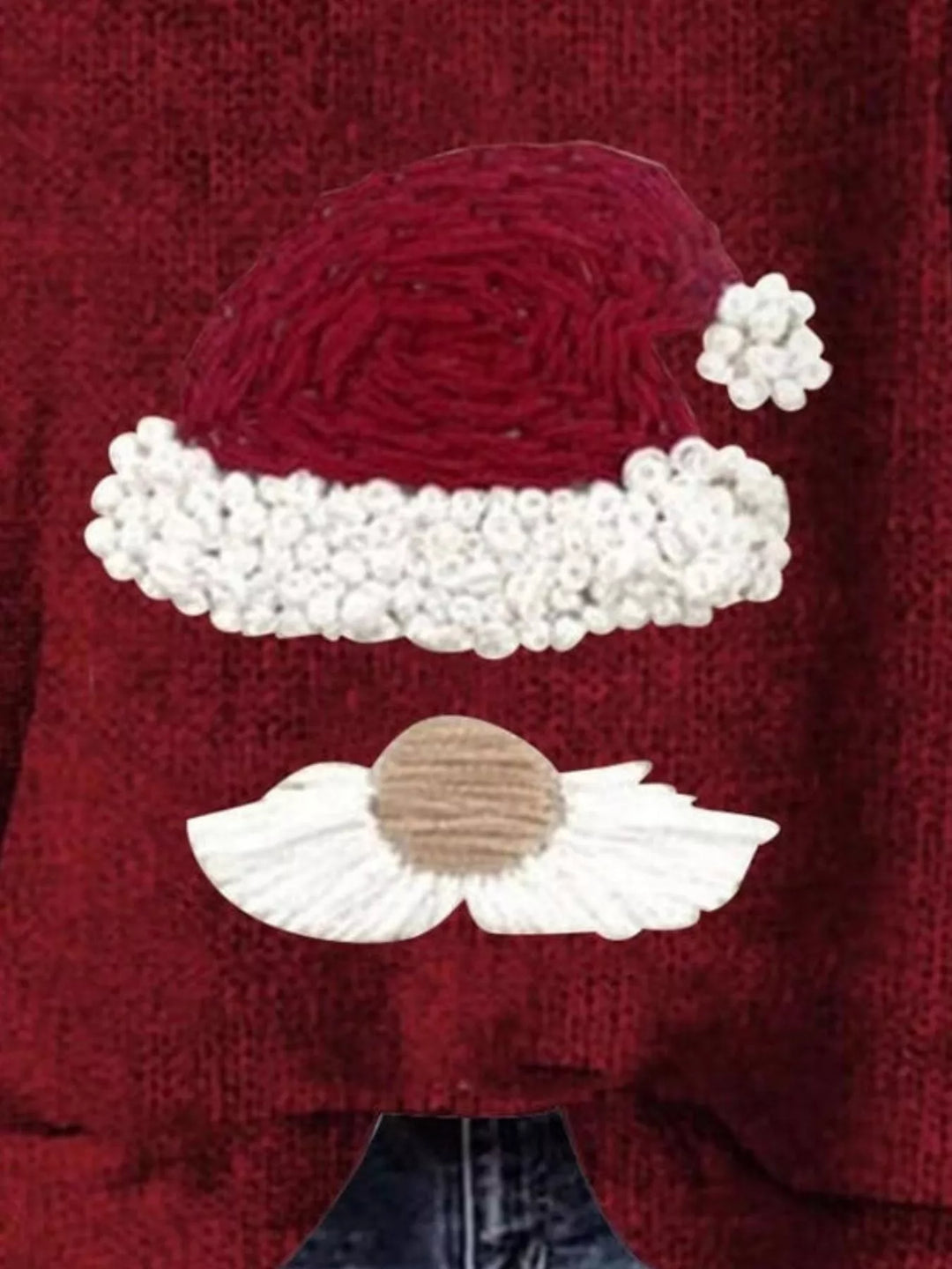 Santa graphic dropped shoulder crew neck sweater