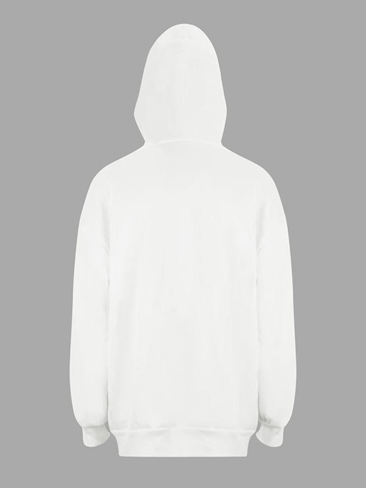 Zip-up hoodie with striped sleeves and bow detail
