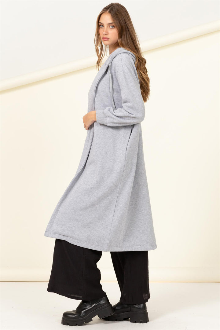 Essential Bliss French Terry Hooded Coat - Azoroh