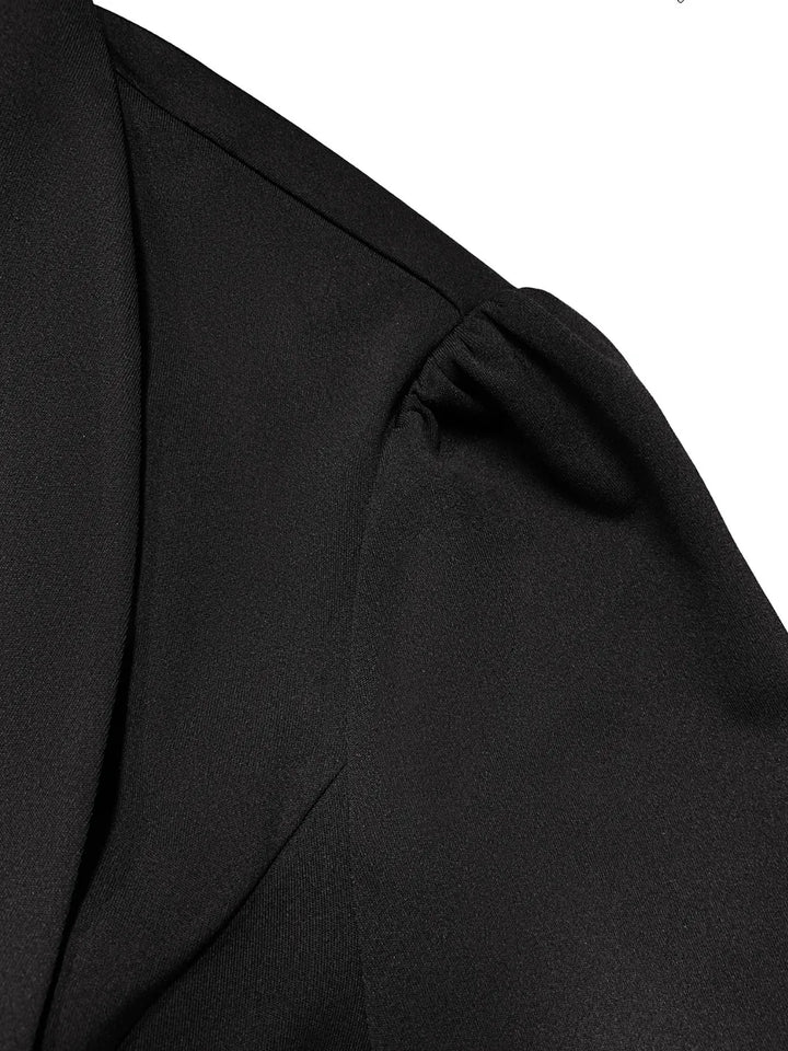 Open front shawl collar longline blazer