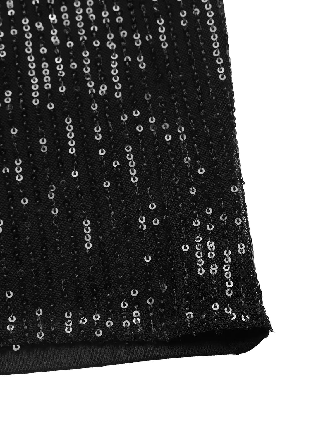 Full-length sequin wide-leg pants with stretch waistband