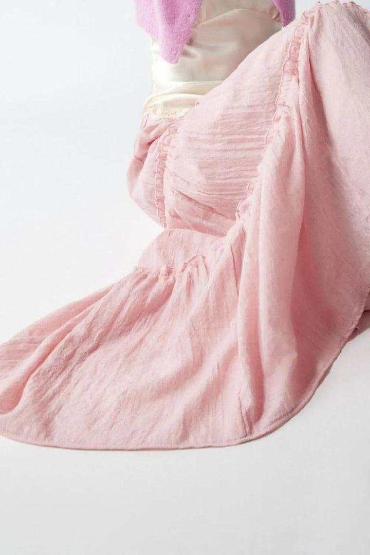 Tiered frill maxi skirt with elastic waist
