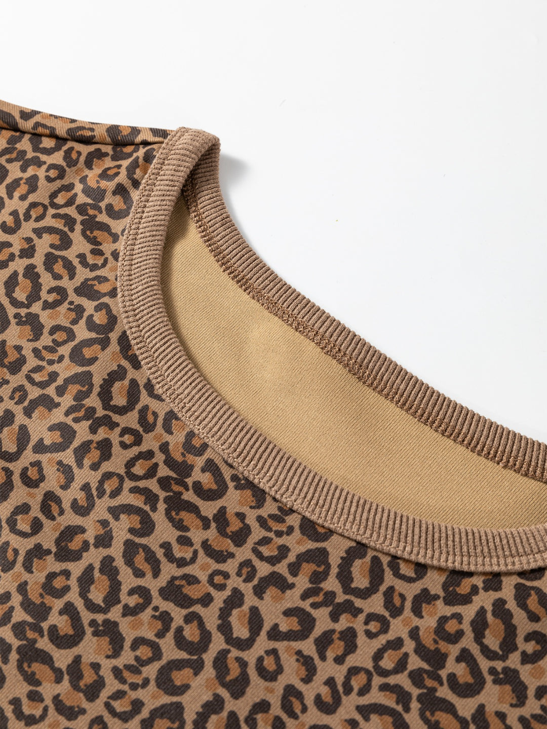 Leopard print short sleeve relaxed crew tee
