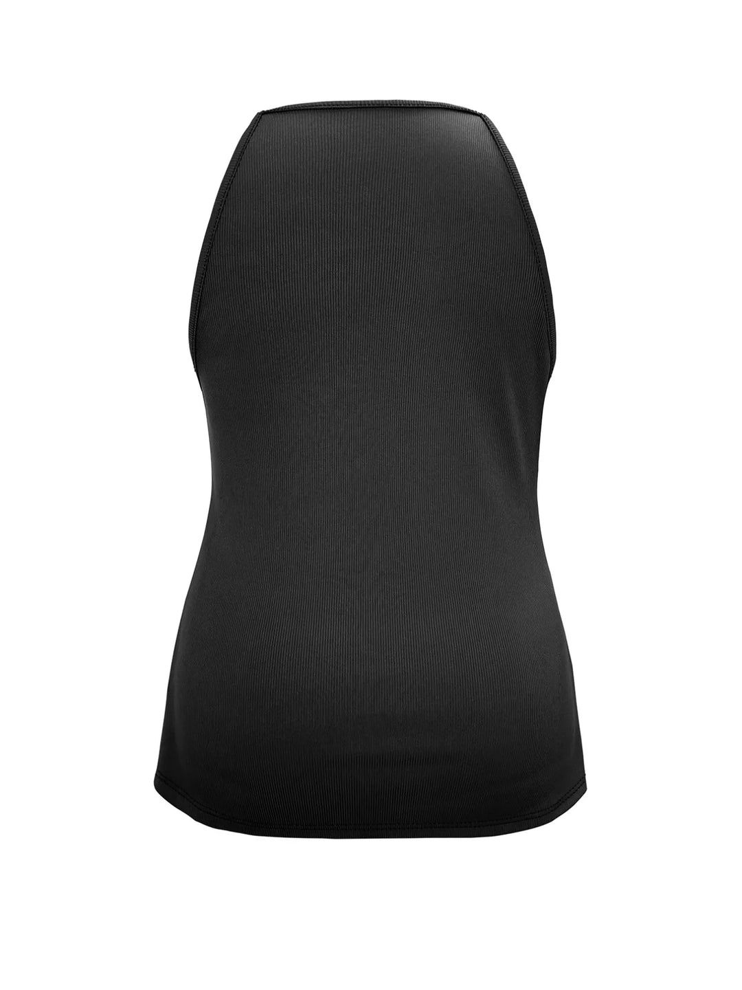 Plus size ribbed round-neck cami with side slit