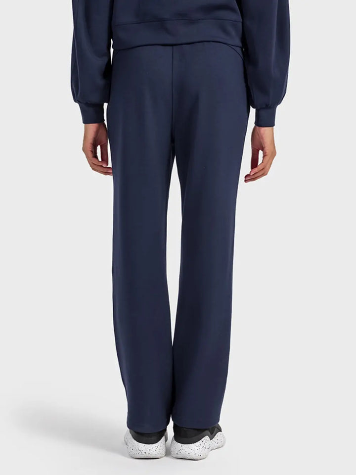 Drawstring straight leg sweatpants with pockets
