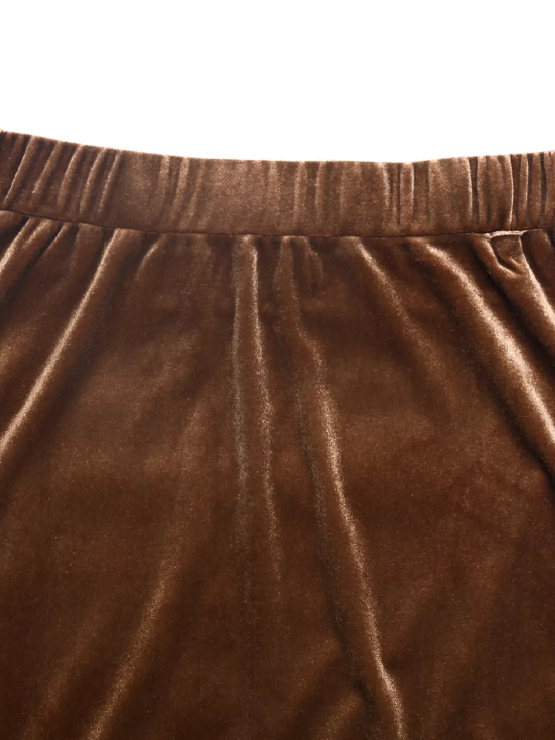 Tiered velvet midi skirt with ric-rac wave trim