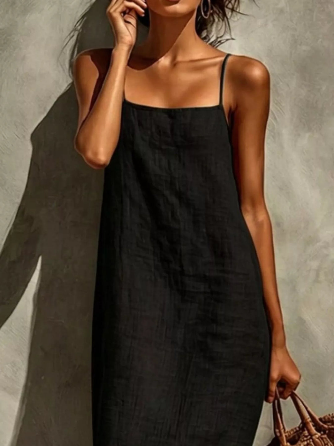 Spaghetti strap square neck relaxed maxi dress