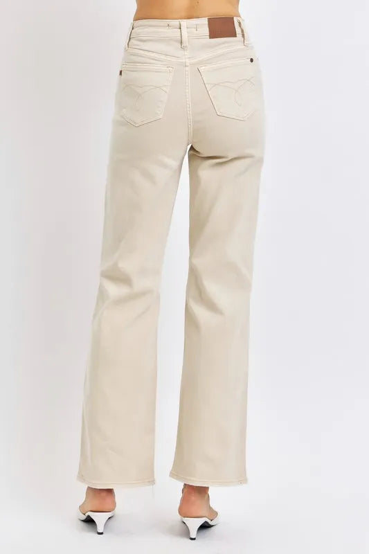 Judy Blue distressed high-rise wide leg jeans