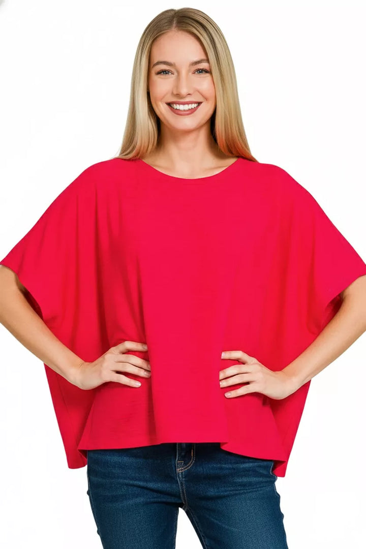 Boxy drop-shoulder crew neck short sleeve tee