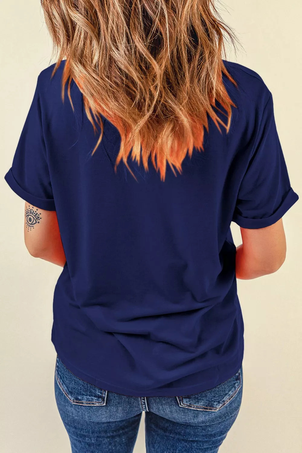 America flag graphic crew neck relaxed short sleeve tee