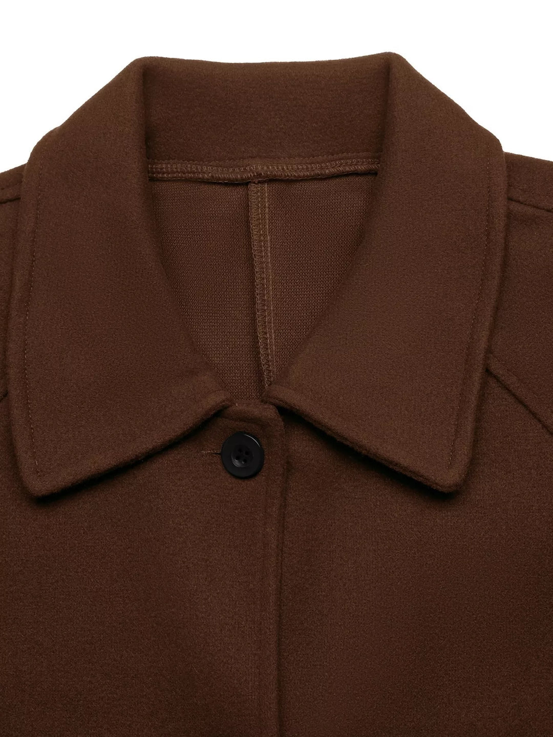 Single-breasted raglan sleeve wool-look jacket