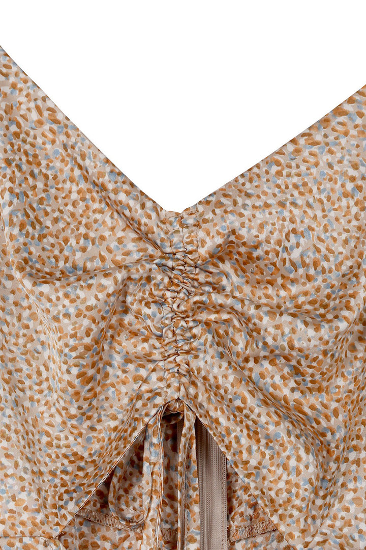 SL leopard print shirred dress - Azoroh