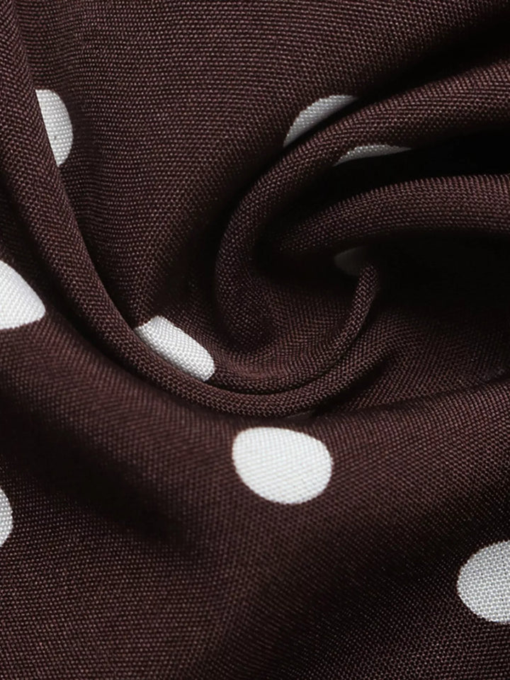 Sleeveless polka dot square-neck maxi dress