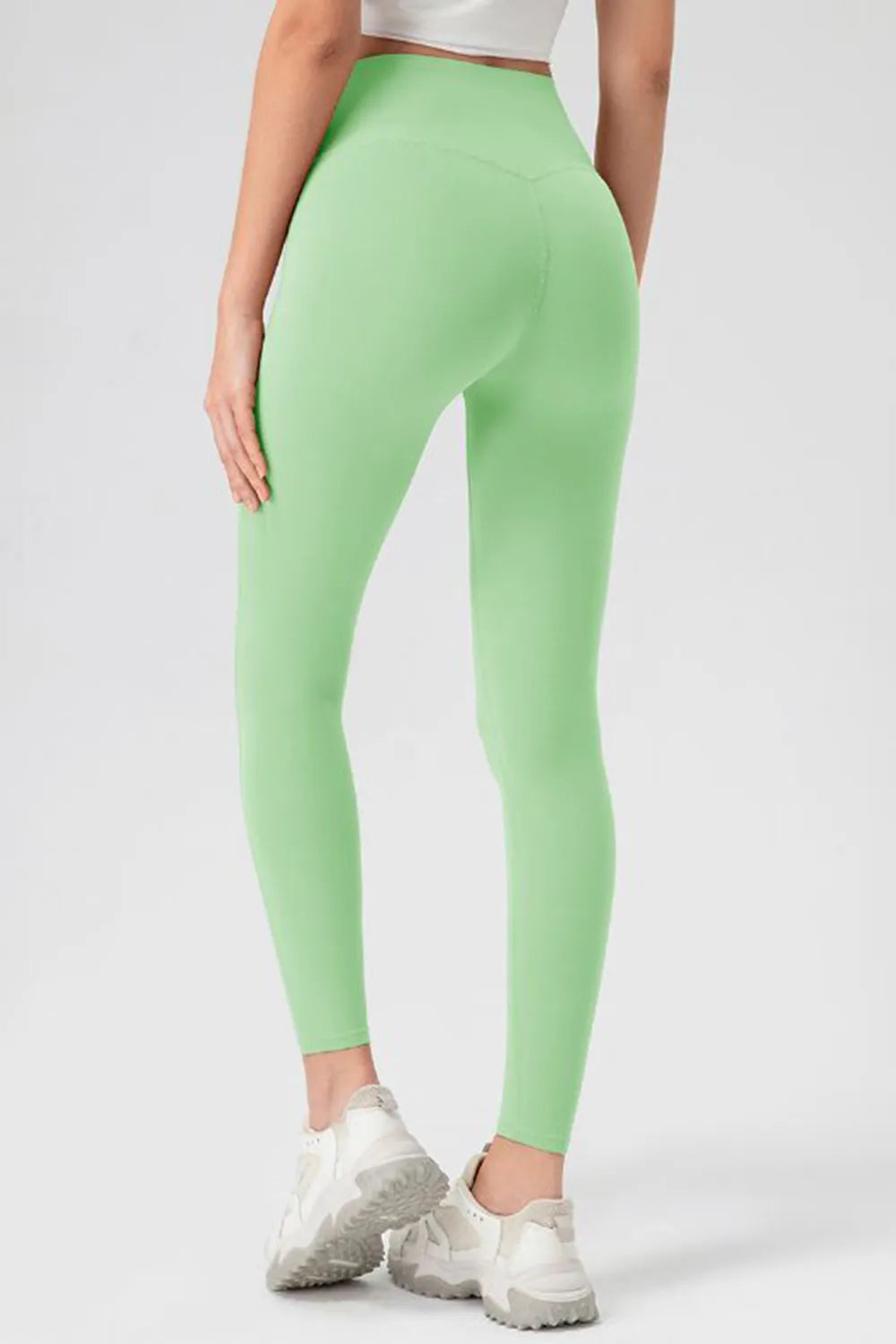 High-waisted skinny active leggings with wide waistband