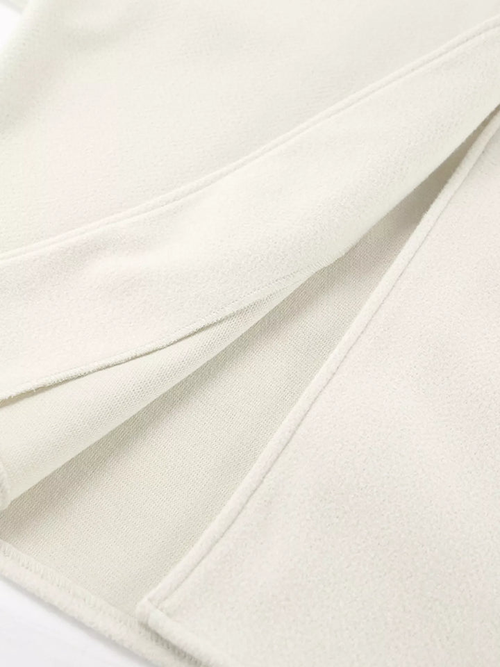 Dropped-shoulder open-front cropped jacket with shawl collar