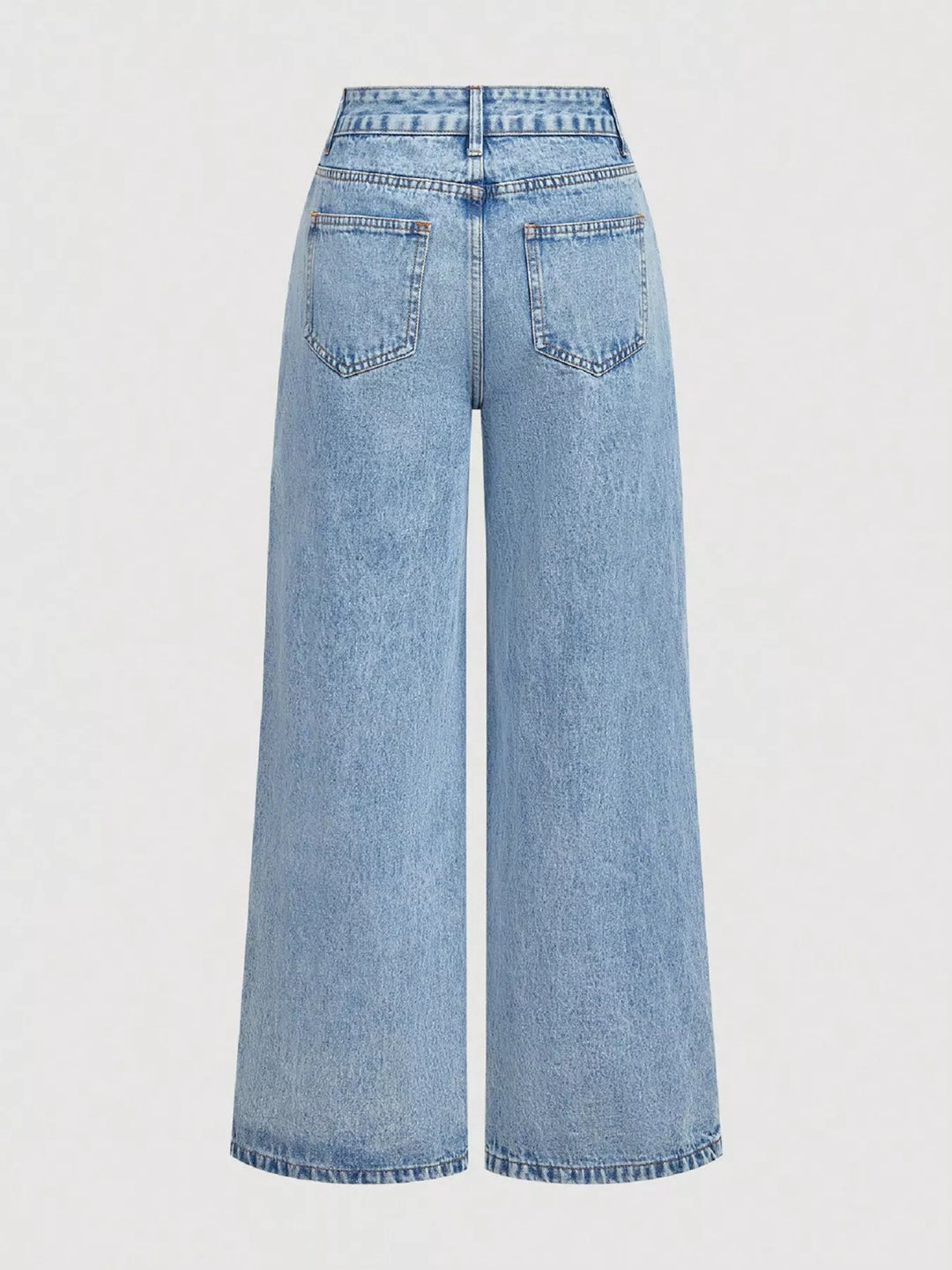 Floral embroidered high-rise wide leg jeans