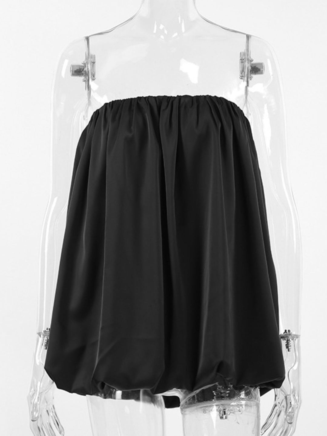 Flowy bubble hem strapless tube top