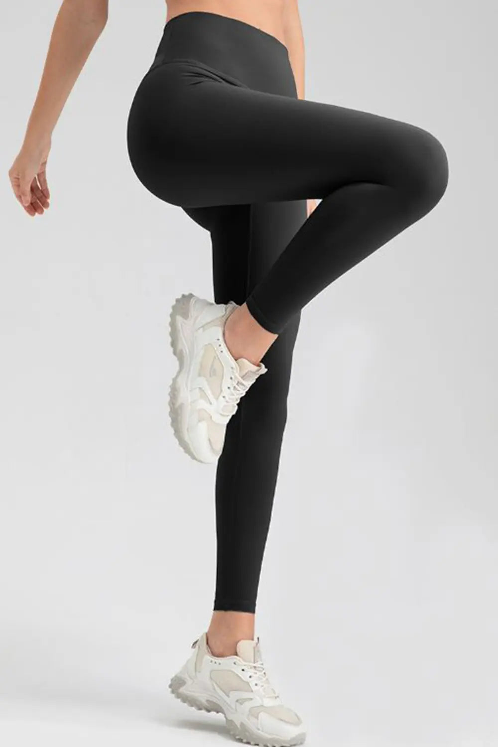 Wide waistband high-rise stretch sport leggings