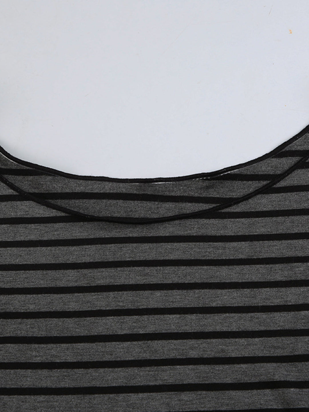 Fitted striped boat neck long sleeve top
