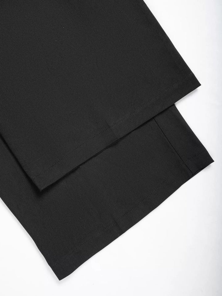 Pleated high-waisted wide-leg dress trousers
