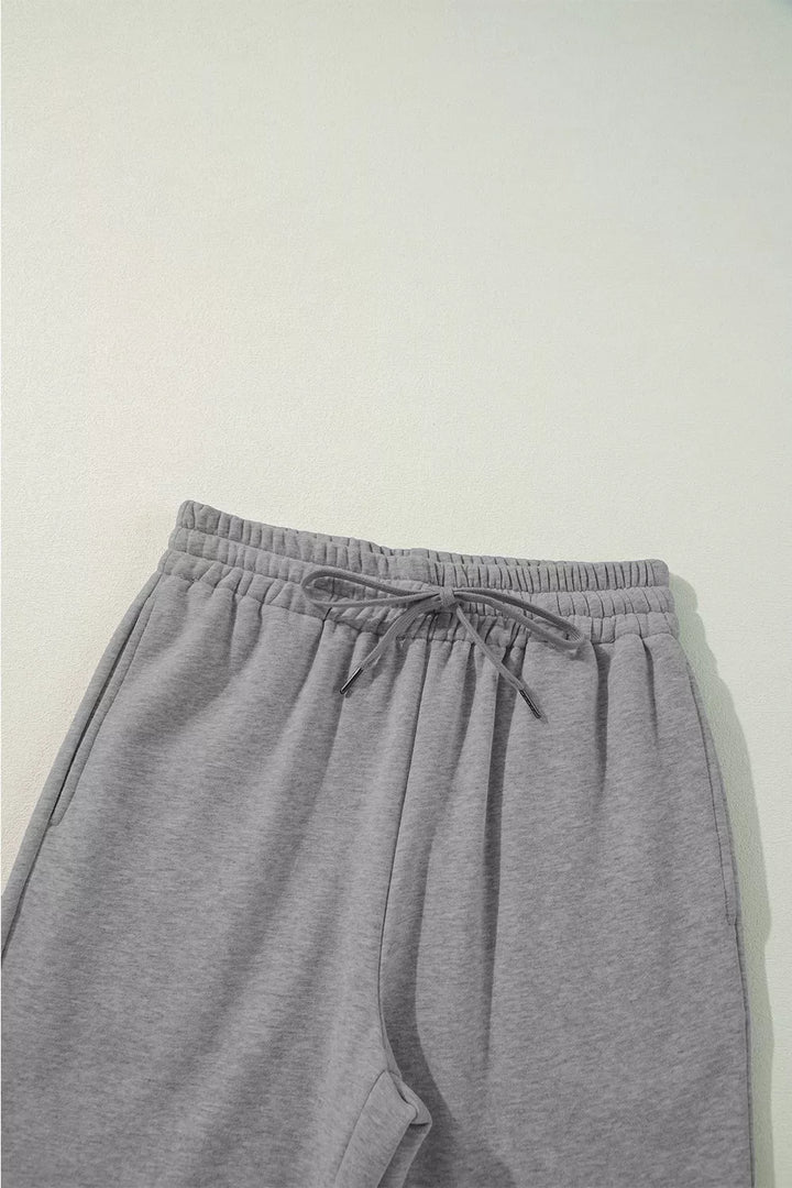 Drawstring straight-leg lounge pants with side pockets