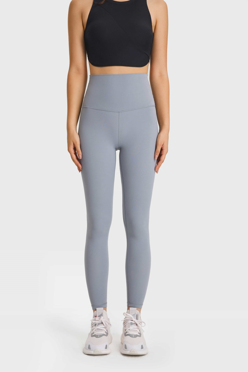 Gray Buttery-soft high-waist full-length yoga leggings