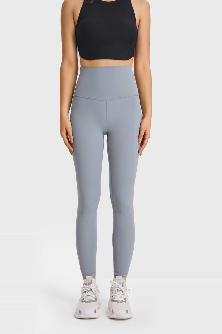 Gray Buttery-soft high-waist full-length yoga leggings