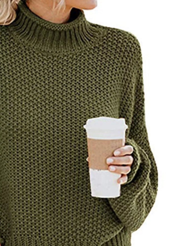 Oversized chunky knit turtleneck sweater