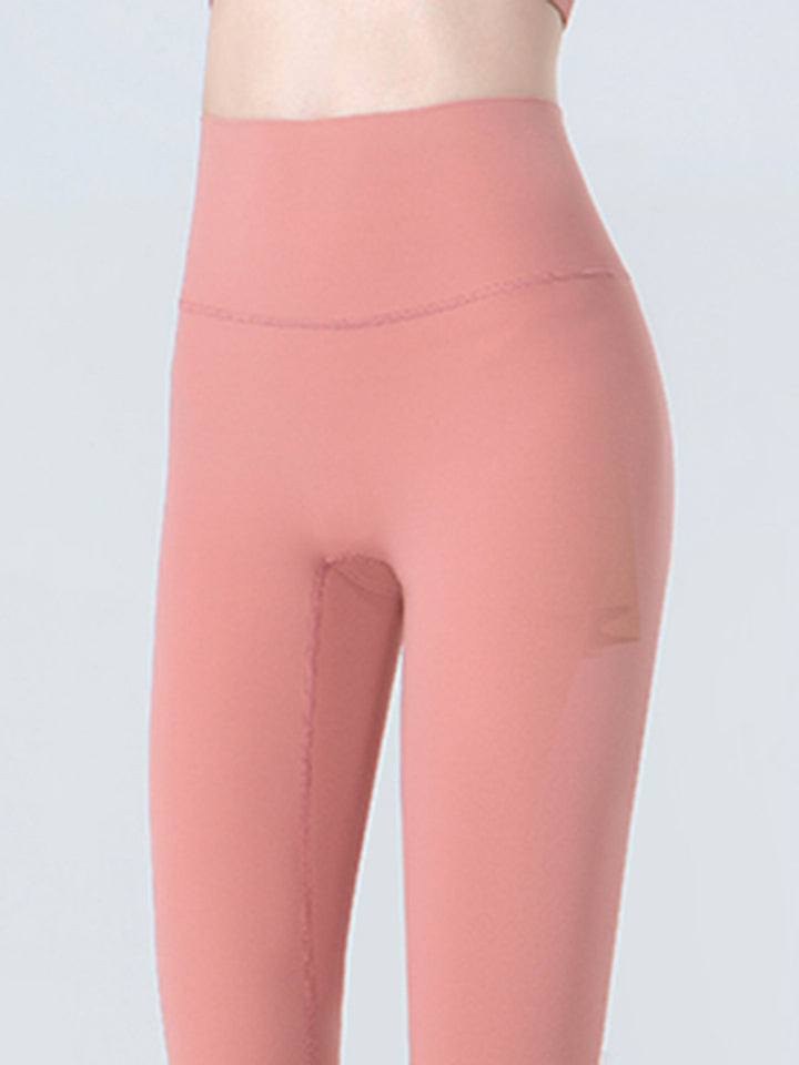 Wide waistband high-rise cropped workout leggings