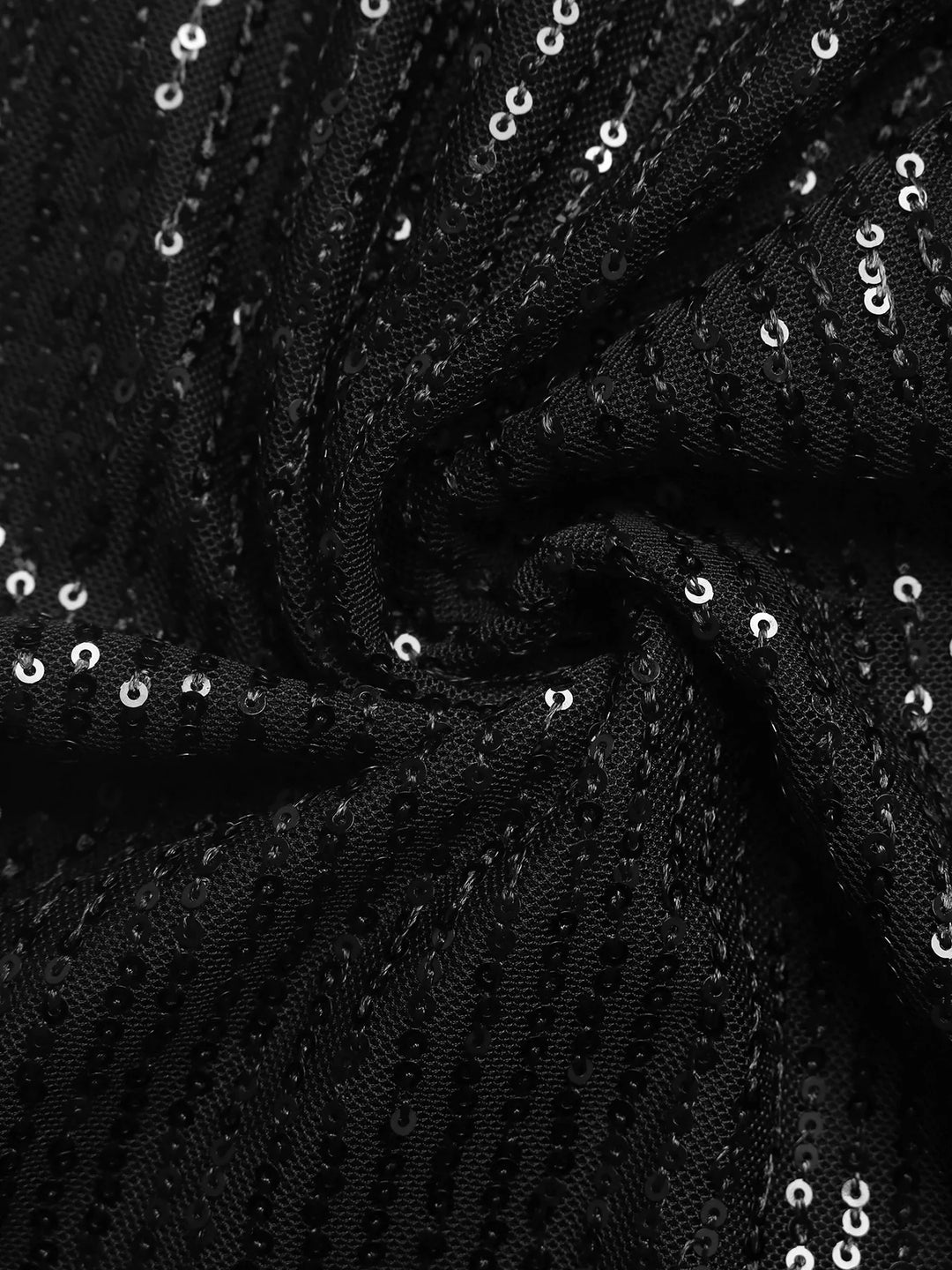 Full-length sequin wide-leg pants with stretch waistband
