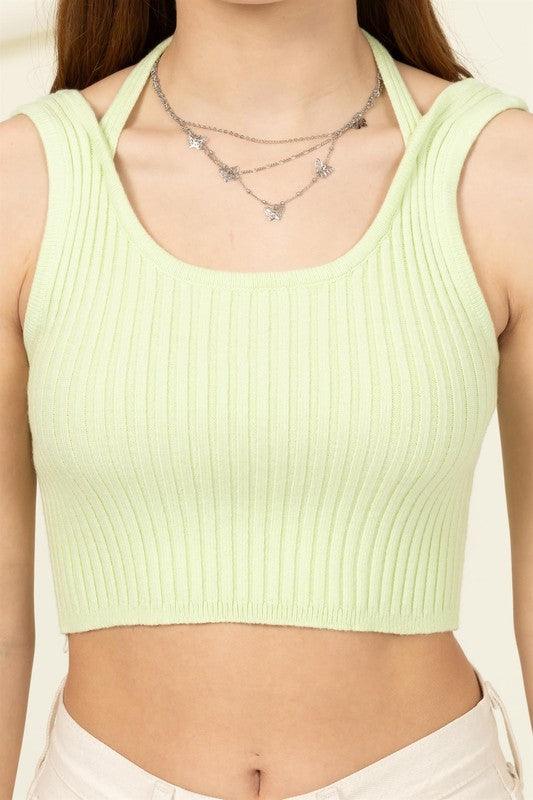 Perfect Girl Ribbed Open-Back Crop Top - Azoroh