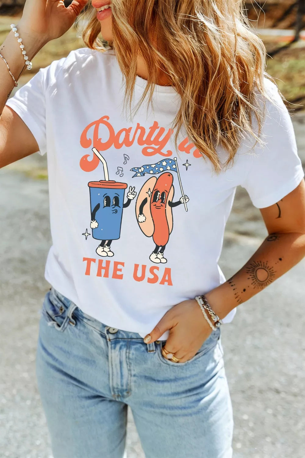 Party in the USA retro patriotic graphic tee