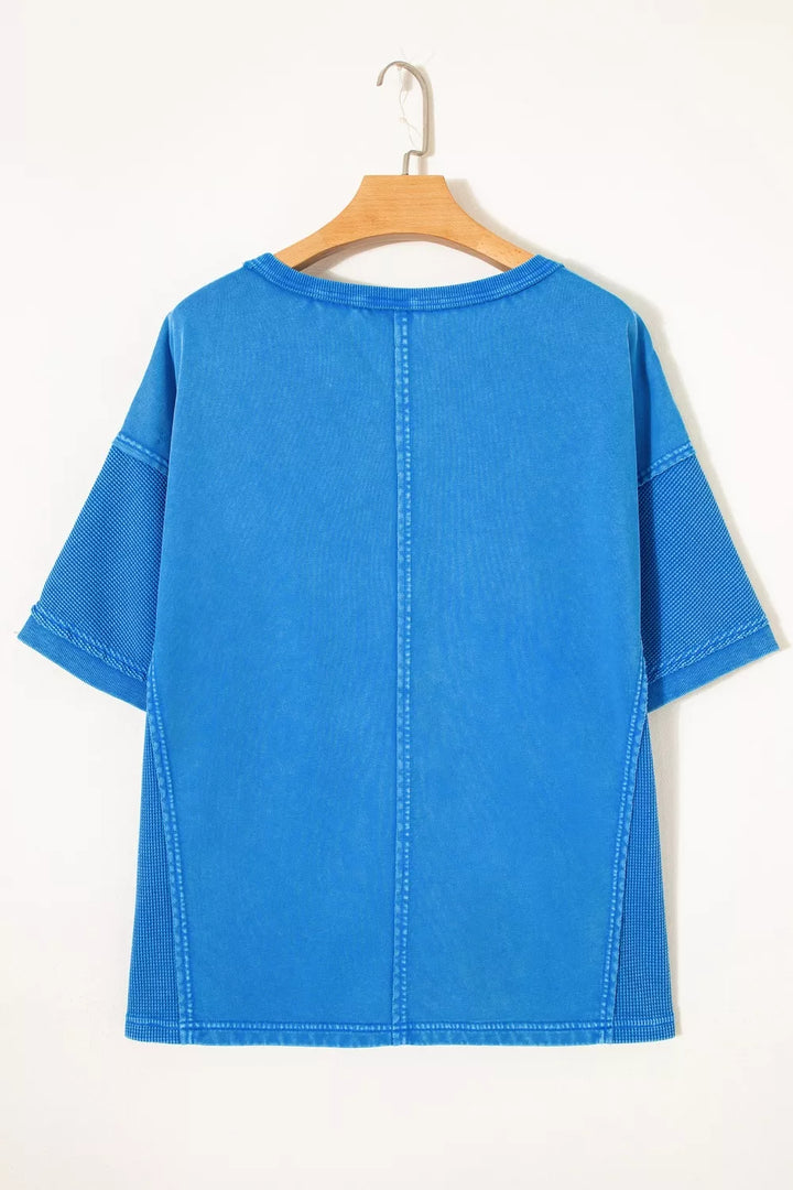 Mineral wash star patchwork oversized tee