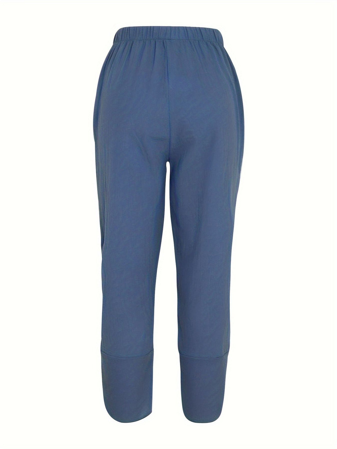 Elastic-waist wide-leg pants with tulip hem and pockets