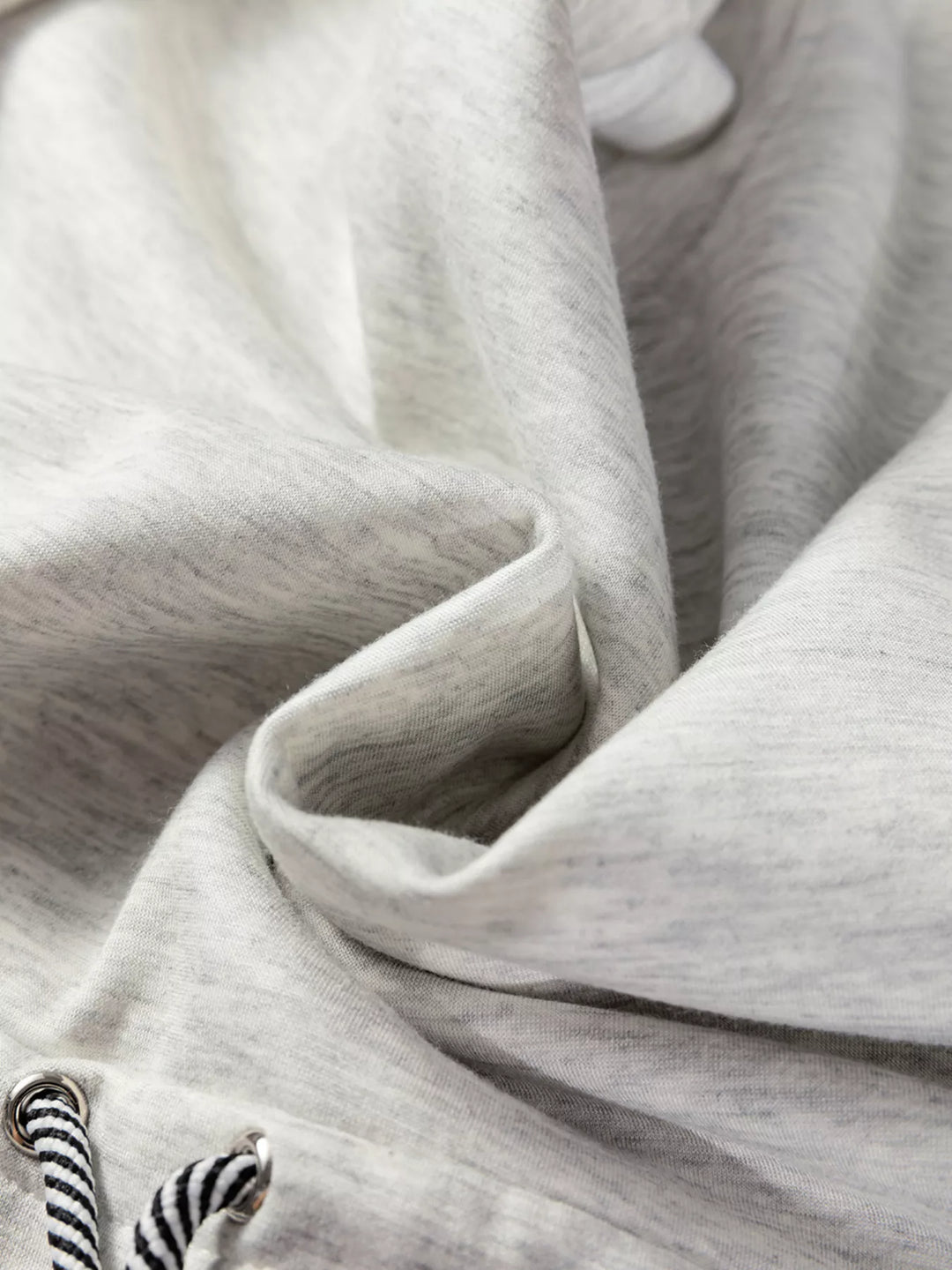 Drawstring waist crew neck tunic sweatshirt