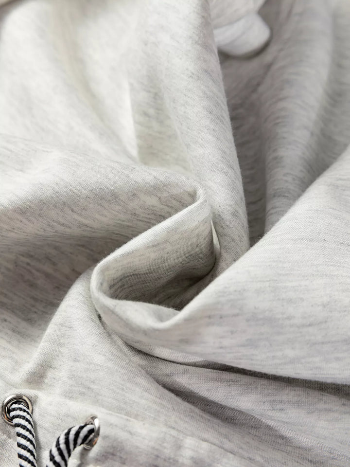 Drawstring waist crew neck tunic sweatshirt