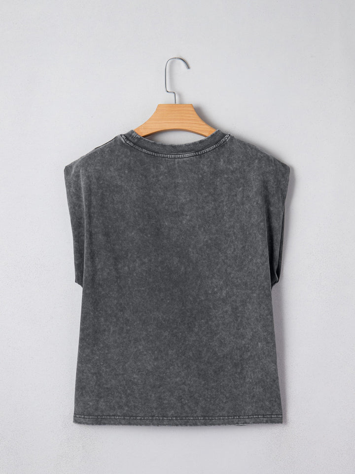 Cowboys &amp; Beer western graphic mineral wash tank top