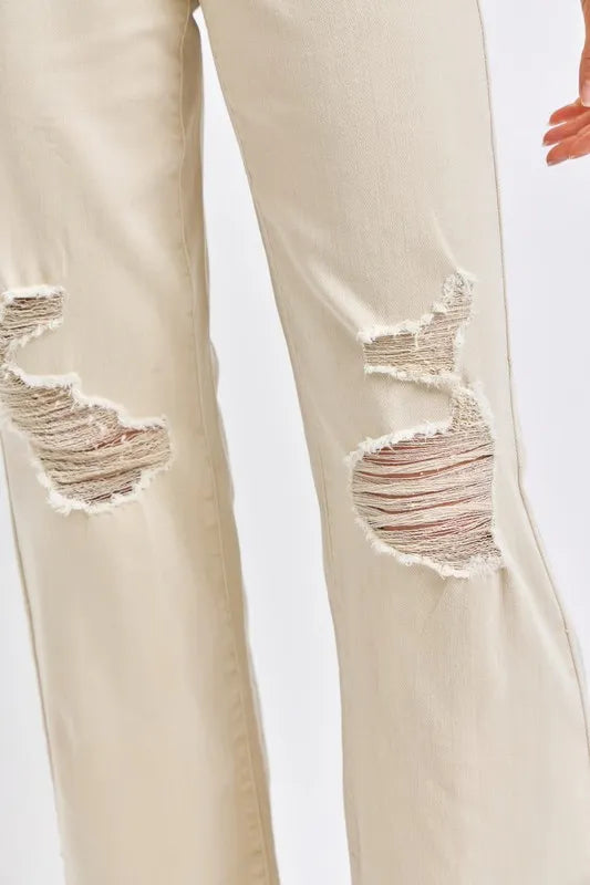 Judy Blue distressed high-rise wide leg jeans