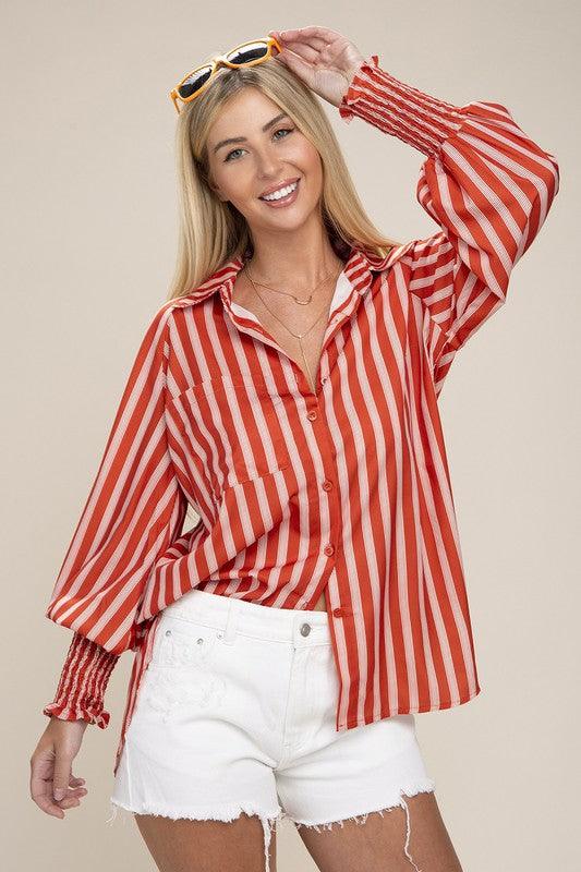 Pleated button down shirt - Azoroh