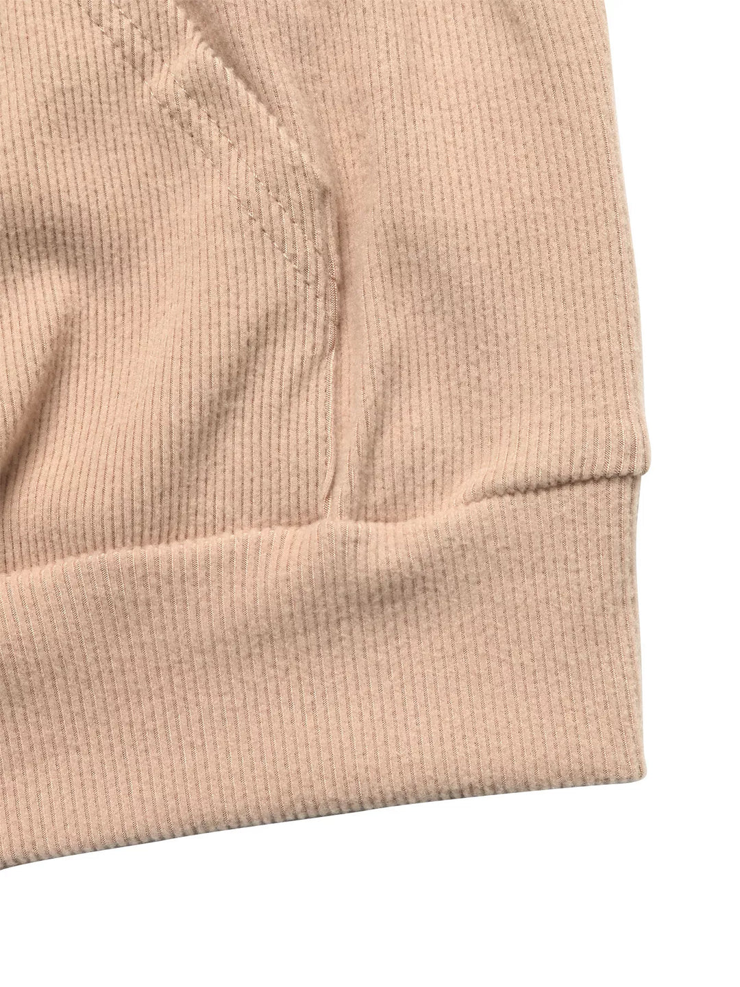 Ribbed knit hoodie and wide-leg pants two-piece set